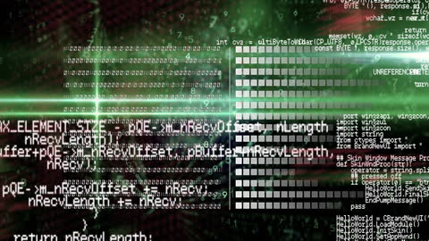 Digital Data Stream and Cyber Security Concept