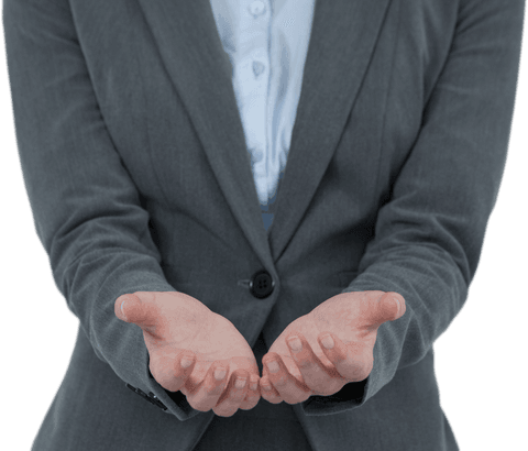 transparent businesswoman showing open outstretched hands gesture - Download Free Stock Videos Pikwizard.com
