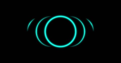 Glowing green circle on black background with dynamic effect