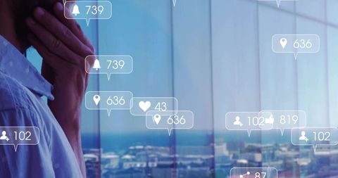 Contemplative Professional with Technology Alerts Over Water View