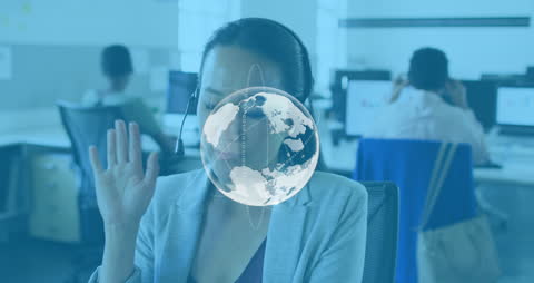 Digital Communication Concept with Animated Hemisphere