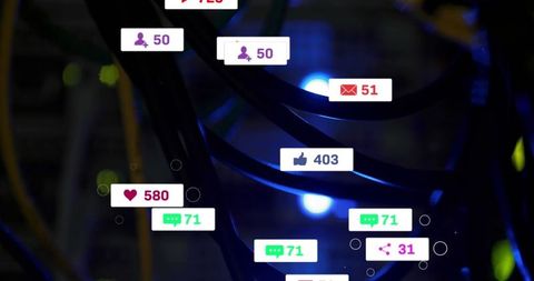 Data Center Networking with Social Media Icons Display