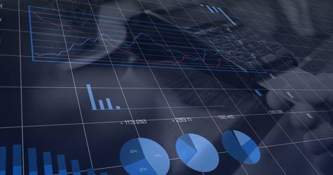 Digital Data Processing Overlaid on Financial Transaction Scene - Download Free Stock Images Pikwizard.com