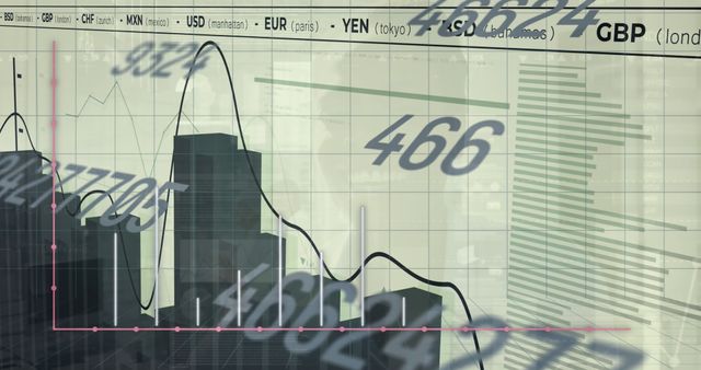 Financial Market Stock Exchange Graph Overlaying Cityscape - Download Free Stock Images Pikwizard.com