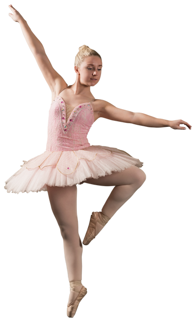 Elegant Caucasian Ballerina Transitioning Pose on Transparent Background - Download Free Stock Videos Pikwizard.com