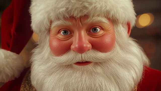 Santa claus with white beard in festive christmas setting