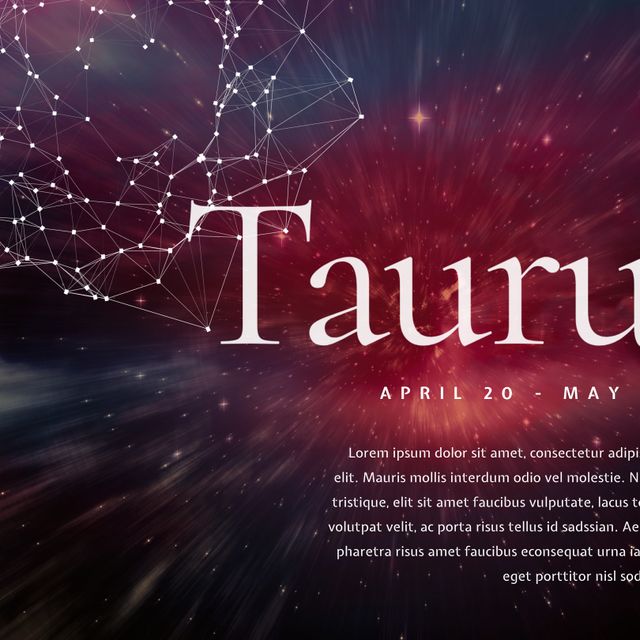 Taurus Zodiac Sign on Cosmic Background - Download Free Stock Templates Pikwizard.com