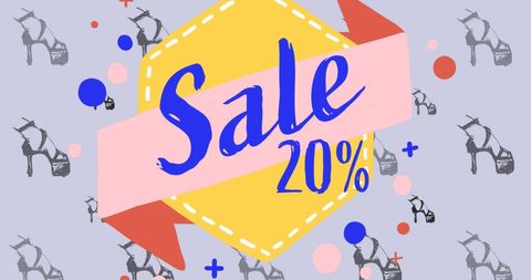 Colorful sale advertisement background with shoe pattern