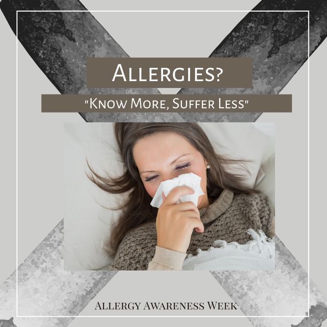 Caucasian Woman Sneezing Highlighting Allergies Awareness - Download Free Stock Templates Pikwizard.com