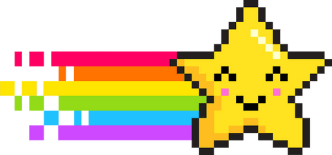 Smiling Pixelated Star with Rainbow Trail on Transparent Background - Download Free Stock Videos Pikwizard.com