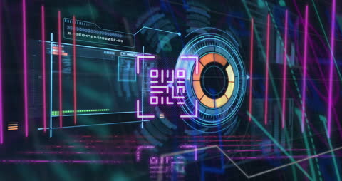 Futuristic Data Interface with Digital Targeting Scope