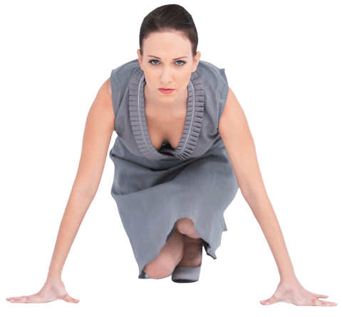 confident woman in running pose on transparent background - Download Free Stock Videos Pikwizard.com