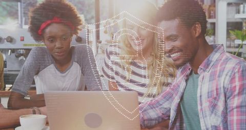 Friends Collaborating in Café with Online Security Overlay