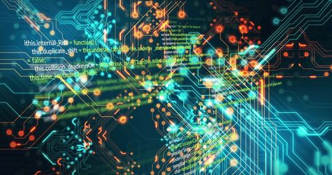 Abstract Digital Data and Circuit Processing Fusion - Download Free Stock Images Pikwizard.com