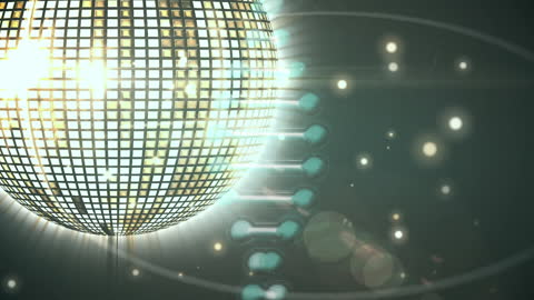 Glowing Disco Ball with Dynamic Light Elements