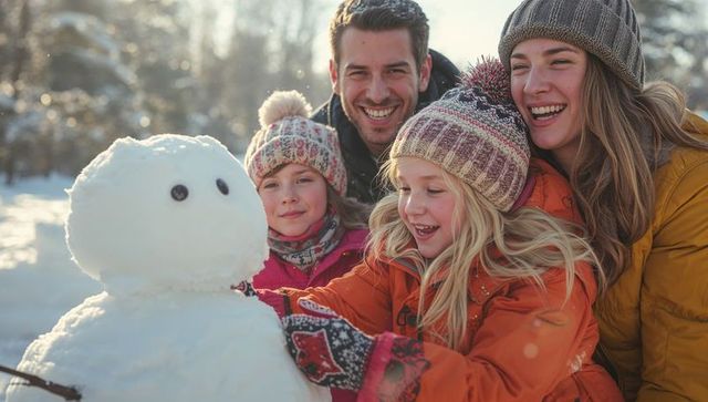 Family Bonding Activity: Building Snowman Winter Fun