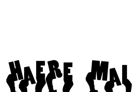 Illustrated hand gesture with haere mai text on transparent