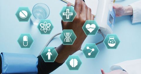 Digital medical technology interface and blood pressure check