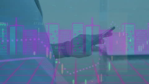 Metaverse City Overlay with Professional Using Smartphone