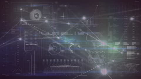 Futuristic Data Processing and Network Connections Interface