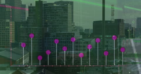 Visualizing Financial Data Over Urban Cityscape