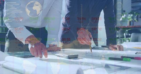 Global Financial Analysis at Collaborative Office Meeting