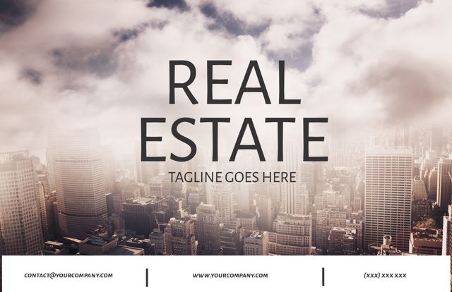 Urban Real Estate Promotion with Cityscape Backdrop - Download Free Stock Templates Pikwizard.com