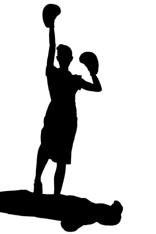 Silhouette of female athlete with exercise ball on transparent background