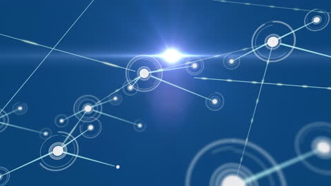 Connected Dots in Futuristic Digital Network Concept