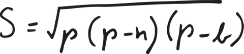 Transparent stylized handwriting of math equation with root symbol
