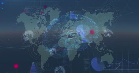 Global Network with Digital Brain and Data Visualization