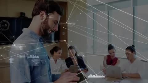 Person Using Digital Tablet with Business Colleagues in Meeting