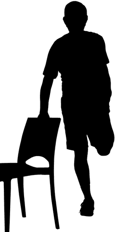 transparent silhouette of man balancing on one leg with chair - Download Free Stock Videos Pikwizard.com