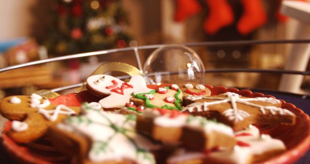 Christmas gingerbread cookies and christmas ornaments in living room 4k - Download Free Stock Photos Pikwizard.com