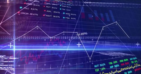Abstract Financial Data Processing with Digital Graphs - Download Free Stock Images Pikwizard.com