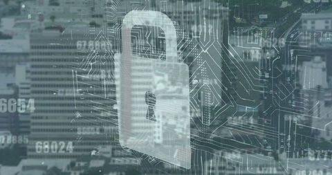Digital City Lock Illustrating Cybersecurity and Data Encryption - Download Free Stock Images Pikwizard.com
