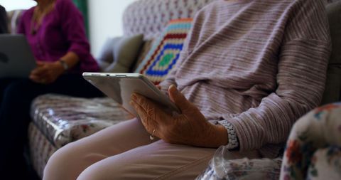 Senior Woman Using Digital Tablet Indoors Lifestyle Concept - Download Free Stock Images Pikwizard.com
