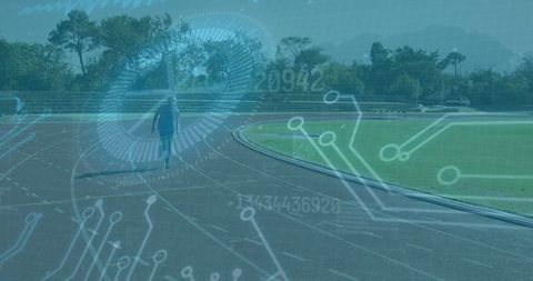 Global Technology with Determined Disabled Athlete on Track