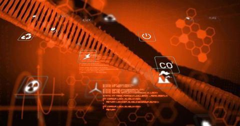 Abstract futuristic digital environment with helical tubes