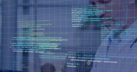 futuristic code projection on software developer - Download Free Stock Images Pikwizard.com