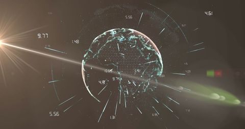 Light Flare Featuring Digital Spinning Globe Visualization - Download Free Stock Images Pikwizard.com