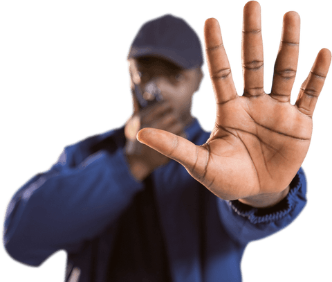 transparent security guard communicating and signaling stop - Download Free Stock Videos Pikwizard.com