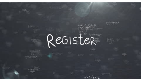 Mathematical Formulas Overlaid with Futuristic Register Logo