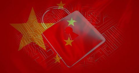 Digital Security China Concept with Padlock and Circuit Design - Download Free Stock Images Pikwizard.com