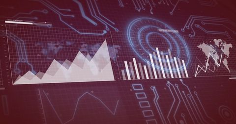 Futuristic Data Analytics with Graphs and Digital Interface - Download Free Stock Images Pikwizard.com