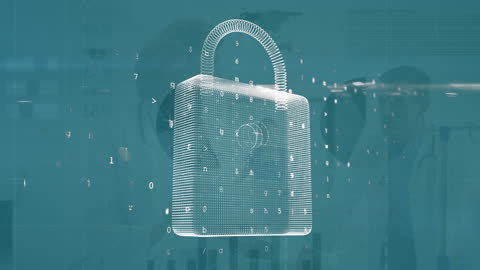 Digital Lock Floating Overlay Diverse Medical Team