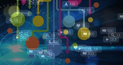 dynamic social media interaction abstract concept - Download Free Stock Images Pikwizard.com