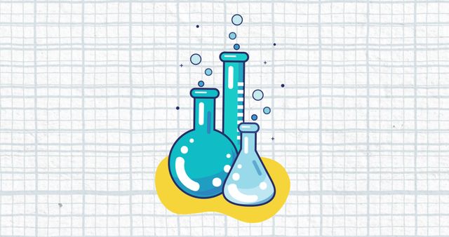 Chemistry Lab Equipment Illustrations on Graph Paper Background - Download Free Stock Images Pikwizard.com