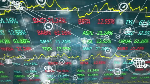 Dynamic Stock Market Animation with Digital Overlay