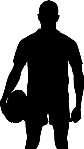 Transparent Concept of Rugby Player Holding Ball